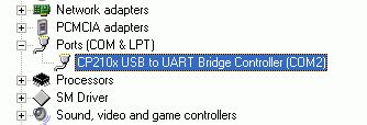 Zrekonfigurowany port konwertera USB-UART w systemie Windows XP