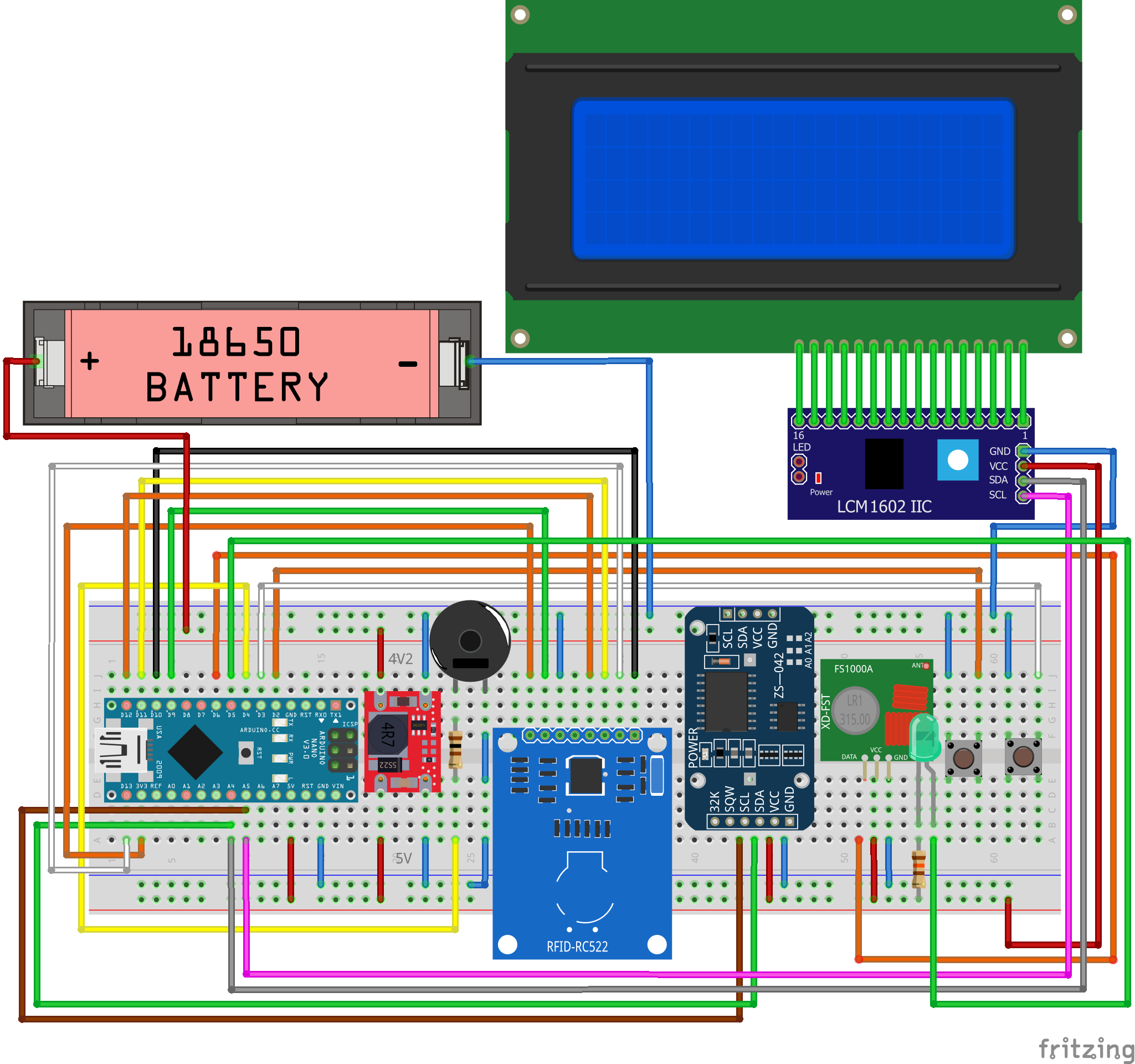 Schemat montażowy czytnika RFID z nadajnikiem