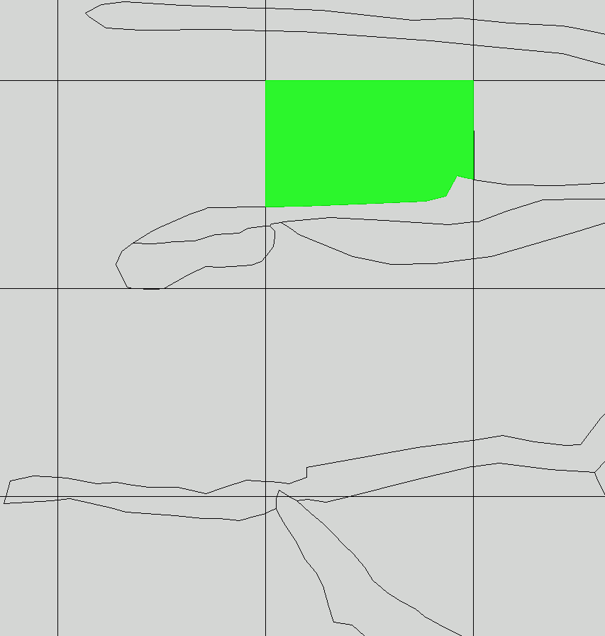 Fig. 6. Dwa osobne poligony utworzone z rozłączenia płatów poligonu pierwotnego (1)