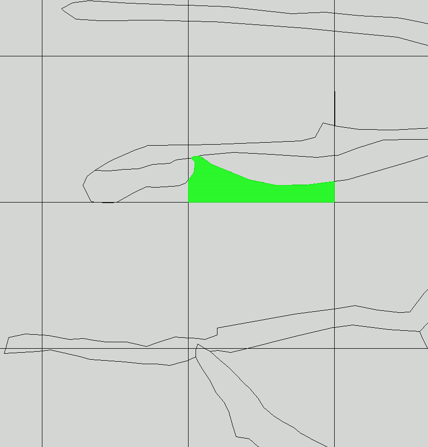 Fig. 6. Dwa osobne poligony utworzone z rozłączenia płatów poligonu pierwotnego (2)