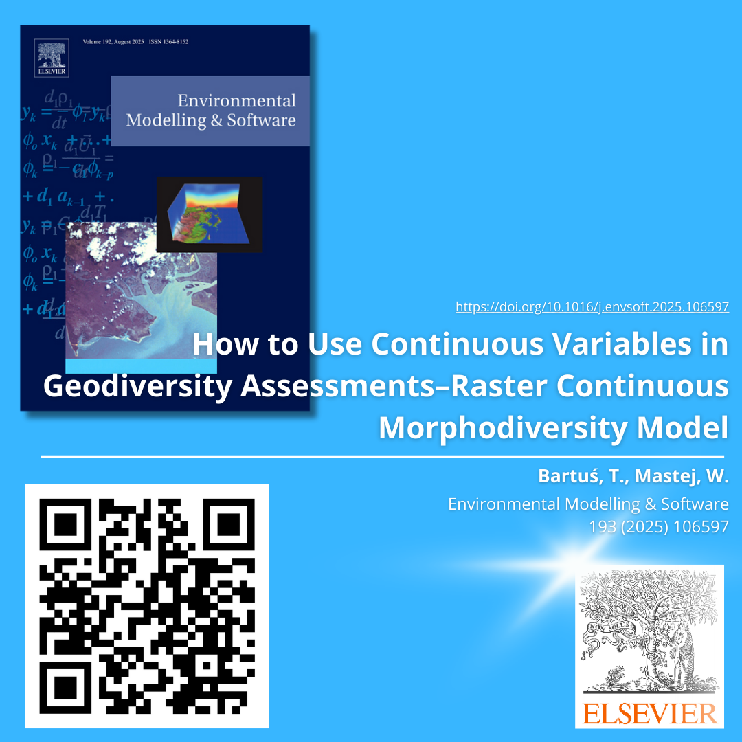 Bartuś, T, Mastej, W., 2025. How to Use Continuous Variables in Geodiversity Assessments–Raster Continuous Morphodiversity Model. Environmental Modelling & Software 193. 106597