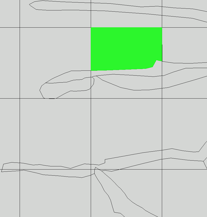 Fig. 7a. Dwa osobne poligony utworzone z rozłączenia płatów poligonu pierwotnego (1)
