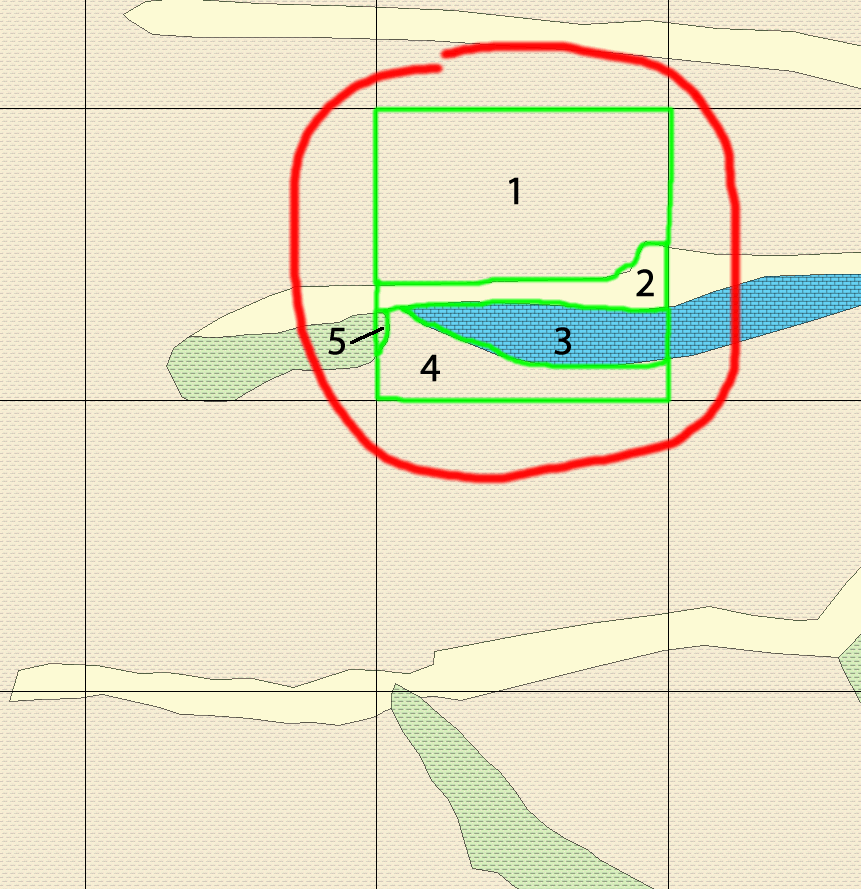 Fig. 3. Liczba poligonowych płatów klasy geologia_litostratygrafia przypadających na przykładowe oczko klasy siatka