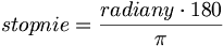 radiany na stopnie