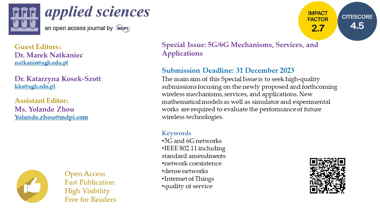 Applied Sciences  An Open Access Journal from MDPI