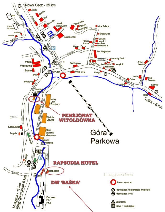 The downtown of Krynica