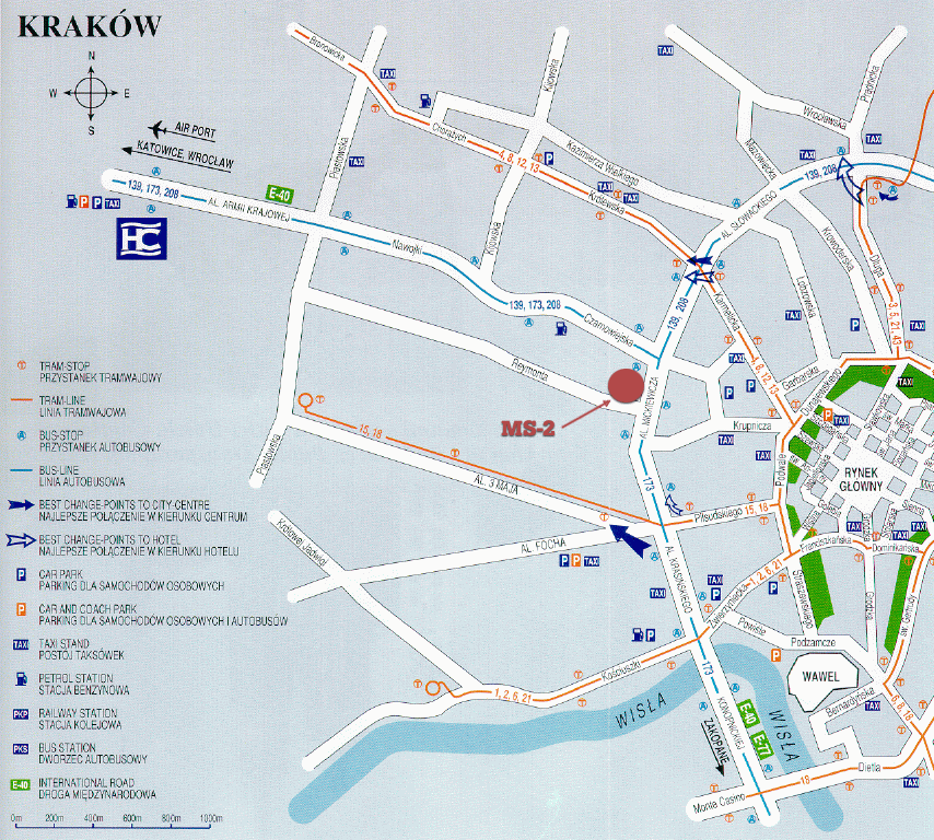 City map of Krakw