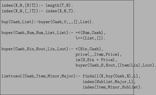 \begin{figure}\begin{verbatim}index(X,N,[X\vert T]):- length(T,N).
index(X,N,[...
...st,Major,L),
index(Item,Minor,Sublist).\end{verbatim}\centering
\end{figure}