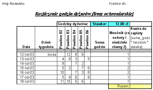 excel - zad.3