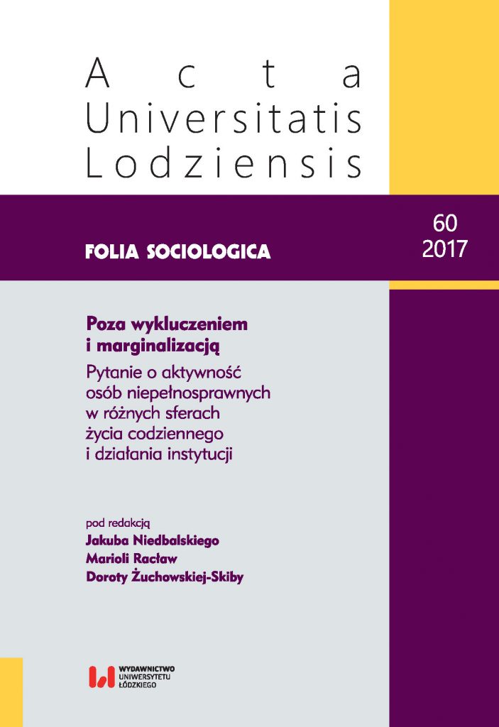 okladka czasopisma Acta Universitatis Lodziensis. Folia Sociologica.
